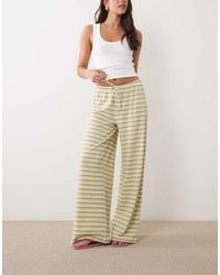 Gina Tricot - Supersoft Jersey Wide Leg Trousers With Drawstring Waist - Lyst
