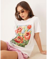 ASOS - T-shirt standard à imprimé fleurs et inscription « eternal bloom » - Lyst