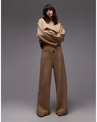 ASOS - Fluffy Knitted Wide Leg Trousers Co-ord - Lyst