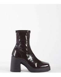 ASOS - Wide Fit Edison Square Toe Chunky Heeled Sock Boots - Lyst