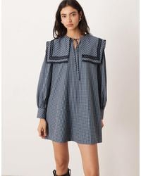Glamorous - Square Neck Collar Smock Mini Dress - Lyst