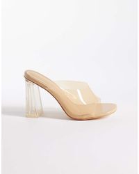 Public Desire - Kyoto Transparent Heeled Mules - Lyst