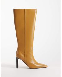 ASOS - Cassia Chisel Toe Fitted Heeled Knee Boots - Lyst