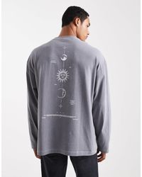 ASOS - Heavyweight Oversized Long Sleeve T-shirt With Celestial Spine Graphic - Lyst