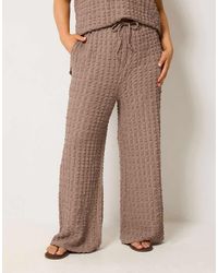 Yours Clothing - Bubble Textured Wide Leg Trousers - Lyst