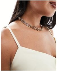 ASOS - Chain Necklace With Mixed Link And Mixed Metal Design - Lyst