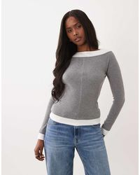 ASOS - Ribbed Double Layer Cold Shoulder Top - Lyst