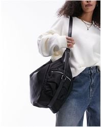 TOPSHOP - Tate Slouchy Nylon Tote Bag With Pocket Detail - Lyst