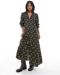 Miss Selfridge - Lace Trim Button Through Maxi Dress - Lyst