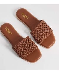 SIMMI - Simmi London Wide Fit Luna Woven Flat Sandals - Lyst