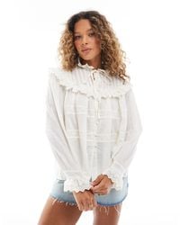 ASOS - Broderie Frill Detail Shirt With Lace Inserts - Lyst