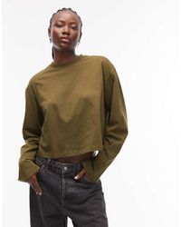 ASOS - Long Sleeve Boxy Cropped T-shirt - Lyst