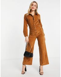 & Other Stories Organic Cotton Blend Cord Jumpsuit - Brown