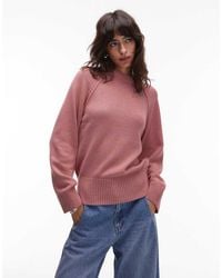 ASOS - Knitted Crew Neck Jumper With Raglan Sleeve - Lyst