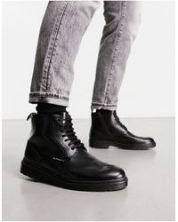 Ben Sherman - Leather Chunky Brogue Boots - Lyst