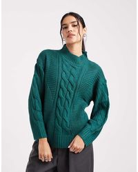 Wednesday's Girl - Wednesdays Girl Cable Knit High Neck Jumper - Lyst