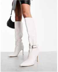 SIMMI - Simmi London Acer Buckle Detail Pointed Knee Boots - Lyst