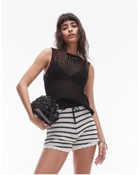 TOPSHOP - Knitted Sheer Stitchy Top - Lyst