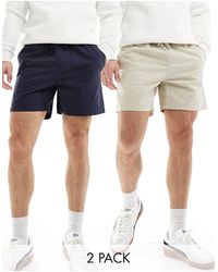 Another Influence - 2 Pack Cotton Twill Chino Shorts - Lyst