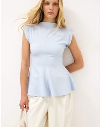 NA-KD - Peplum Jersey Top - Lyst