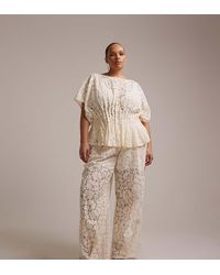 ASOS - Asos Design Curve Bridal Lace Trouser Coord - Lyst