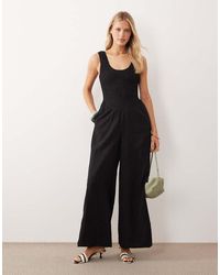 ASOS - Scoop Neck Crinkle Jumpsuit - Lyst