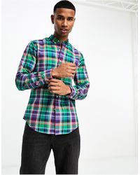 Polo Ralph Lauren - Slim-fit Geruit Oxford Overhemd Met Iconisch Logo - Lyst