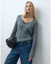 Vero Moda - V-neck Knitted Jumper With Lace Detail - Lyst