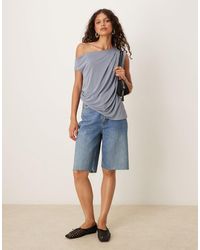 ASOS - – schulterfreies, lockeres oberteil aus modal - Lyst