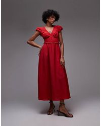 & Other Stories - Midi Dress With Tier Hem And Ruffle Sleeves - Lyst