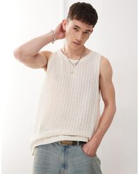 Weekday - Débardeur en maille ajourée - cassé - Lyst