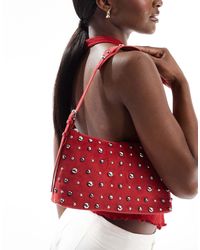 Bershka - Sac porté épaule en imitation daim à clous - Lyst