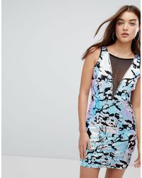 express patterned sequin mini dress