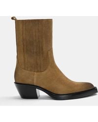 Pull&Bear - – cowboy-ankle-boots aus leder - Lyst