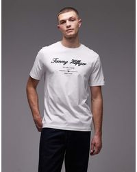 Tommy Hilfiger - Script Stacked Centre Logo T-shirt - Lyst