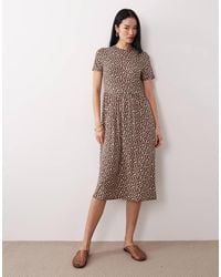 Wednesday's Girl - Short Sleeve Midaxi Smudge Spot Print - Lyst