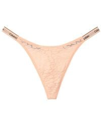 Calvin Klein - Icon Lace Dipped String Thong - Lyst