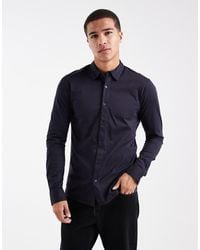 Only & Sons - Slim Fit Long Sleeve Shirt With Stretch - Lyst