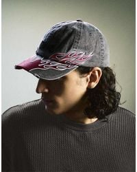 Bershka - Washed-effect Embroidered Cap - Lyst