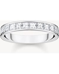 Thomas Sabo - – farbener ring aus 925er sterling mit weißen pavé-schmucksteinen - Lyst