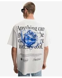 Bershka - Oversized T-Shirt Met Korte Mouwen En Print - Lyst