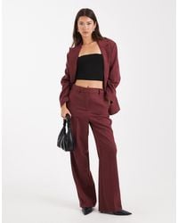 Vero Moda - Pantalon d'ensemble habillé ample à chevrons - bordeaux - Lyst