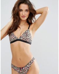 Boux Avenue Lucie Animal Triangle Bra A-dd Cup - Brown