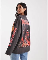 ASOS - Oversized Skater Long Sleeve T-Shirt With Halloween Dracula Licence - Lyst