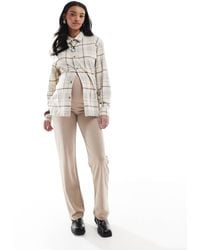 Mama.licious - Mamalicious maternity - pantalon large avec bande recouvrant le ventre - taupe - Lyst