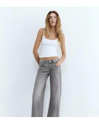 Pull&Bear - Petite Low-rise Straight Leg Jeans - Lyst