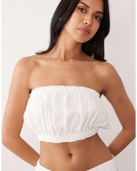 ASOS - Ruffle Hem Micro Bandeau Top - Lyst