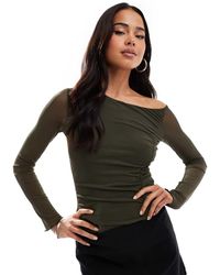 Bershka - Mesh Asymetric Top - Lyst