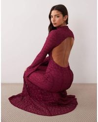 ASOS - Backless High Neck Lace Maxi Dress With Exposed Seam Detail - Lyst