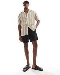 Jack & Jones - Revere Collar Striped Short Sleeve Shirt - Lyst